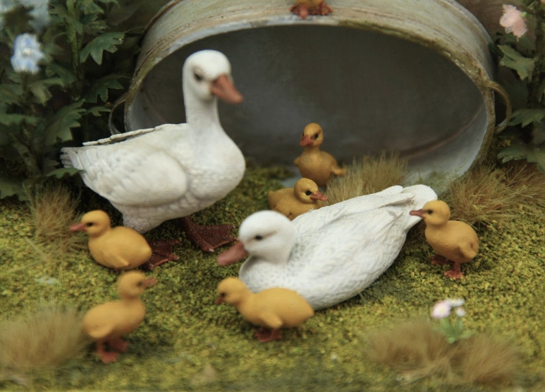 3000-57 Dollhouse Miniature Complete unpainted Ducks Family 1:12 image 7