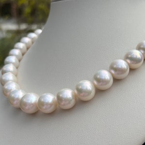 12mm-15mm White/Cream Edison pearl necklace, freshwater pearl necklace,classic and simple choker,large pearl necklace