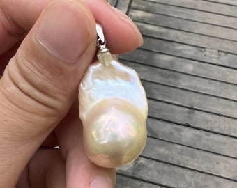 18x29mm Pink with some metallic overtones Baroque pearl pendant,simple pendant,freshwater pearl pendant