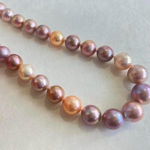 Multicolor Edison Pearl Necklace: Sterling Silver Clasp, 13-16mm
