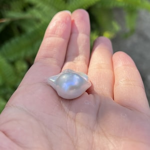 23X28MM white baroque pearl with some pink/blue overtones,large pearl,Irregular pearl,for jewelry design image 6