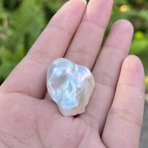 23X28MM white baroque pearl with some pink/blue overtones,large pearl,Irregular pearl,for jewelry design image 4