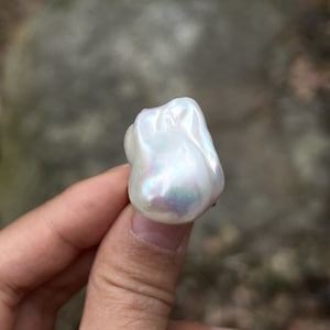 Große Barock Perle Ring - Sterling Silber Statement Schmuck, Boho Ehering, einzigartiges Geschenk für Frauen, handgemachte Perle Cocktail Ring