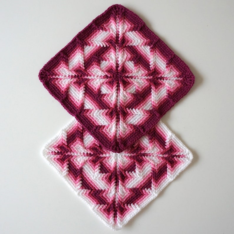 The Bergenia Square Crochet pattern Overlay crochet image 3