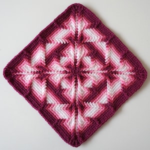 The Bergenia Square Crochet pattern Overlay crochet image 2