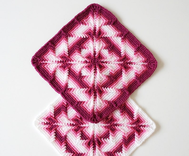 The Bergenia Square Crochet pattern Overlay crochet image 1