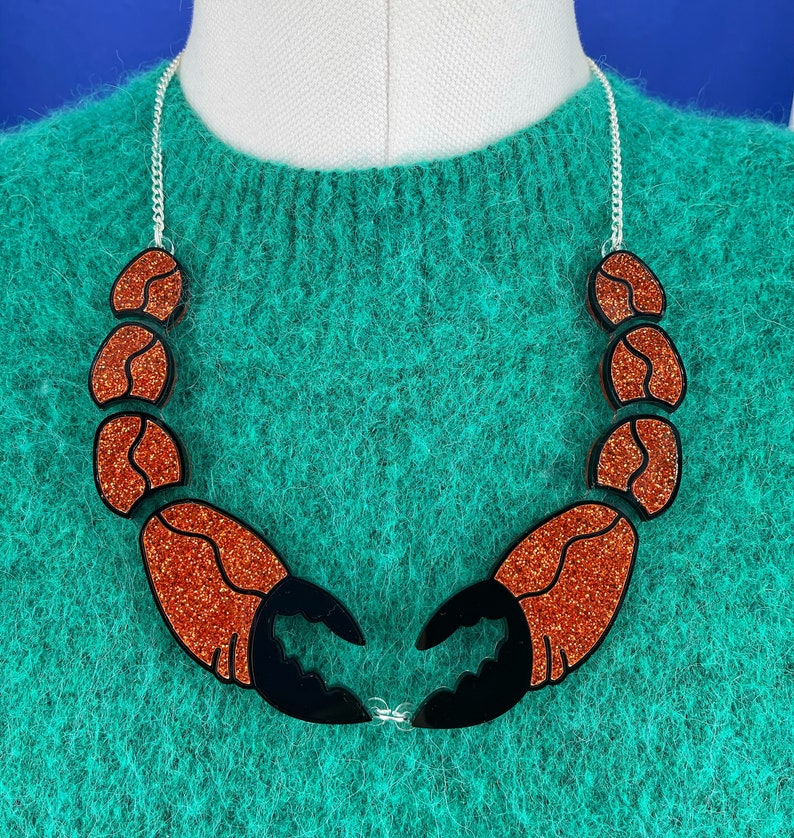 Pop Crab Claws Laser Cut Jewellery Statement Necklace Etsy UK