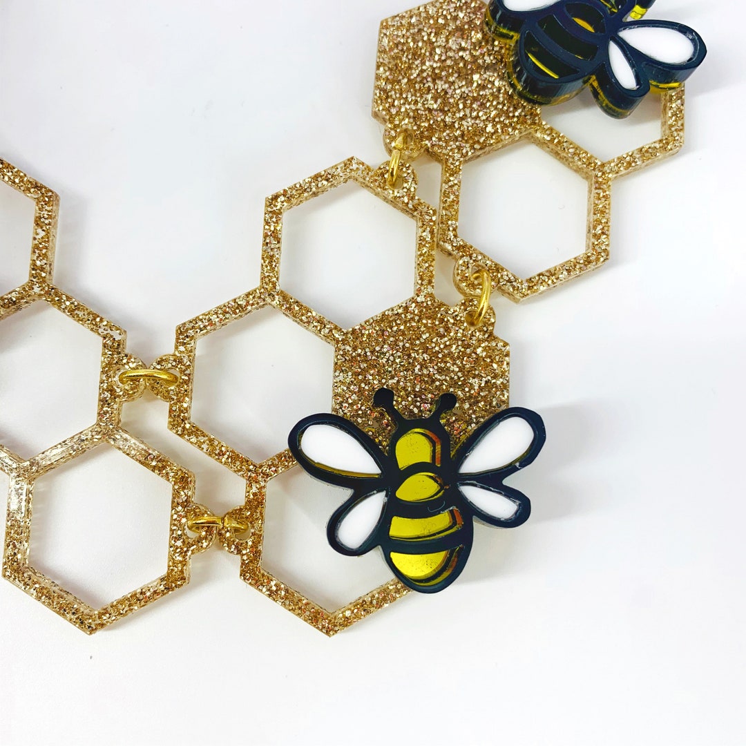 Bee Hive Necklace, Statement Jewellery, Statement Necklace, Perspex