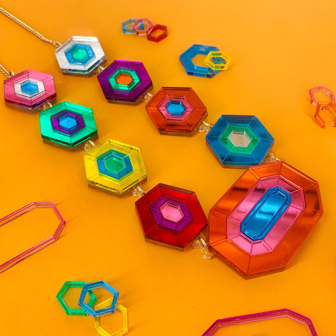 Jewels Necklace, Perspex Jewellery, Plastic Jewellery, Acrylic