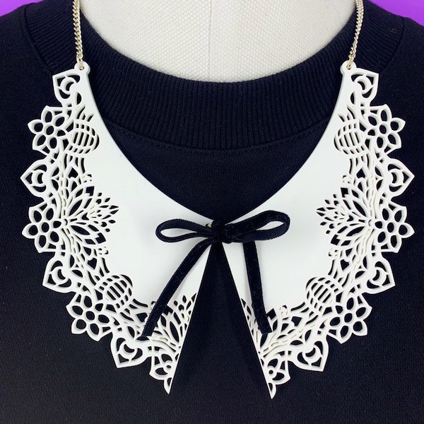 Lace necklace, handmade jewellery, perspex jewellery, plastic jewellery, acrylic jewellery, statement jewellery,