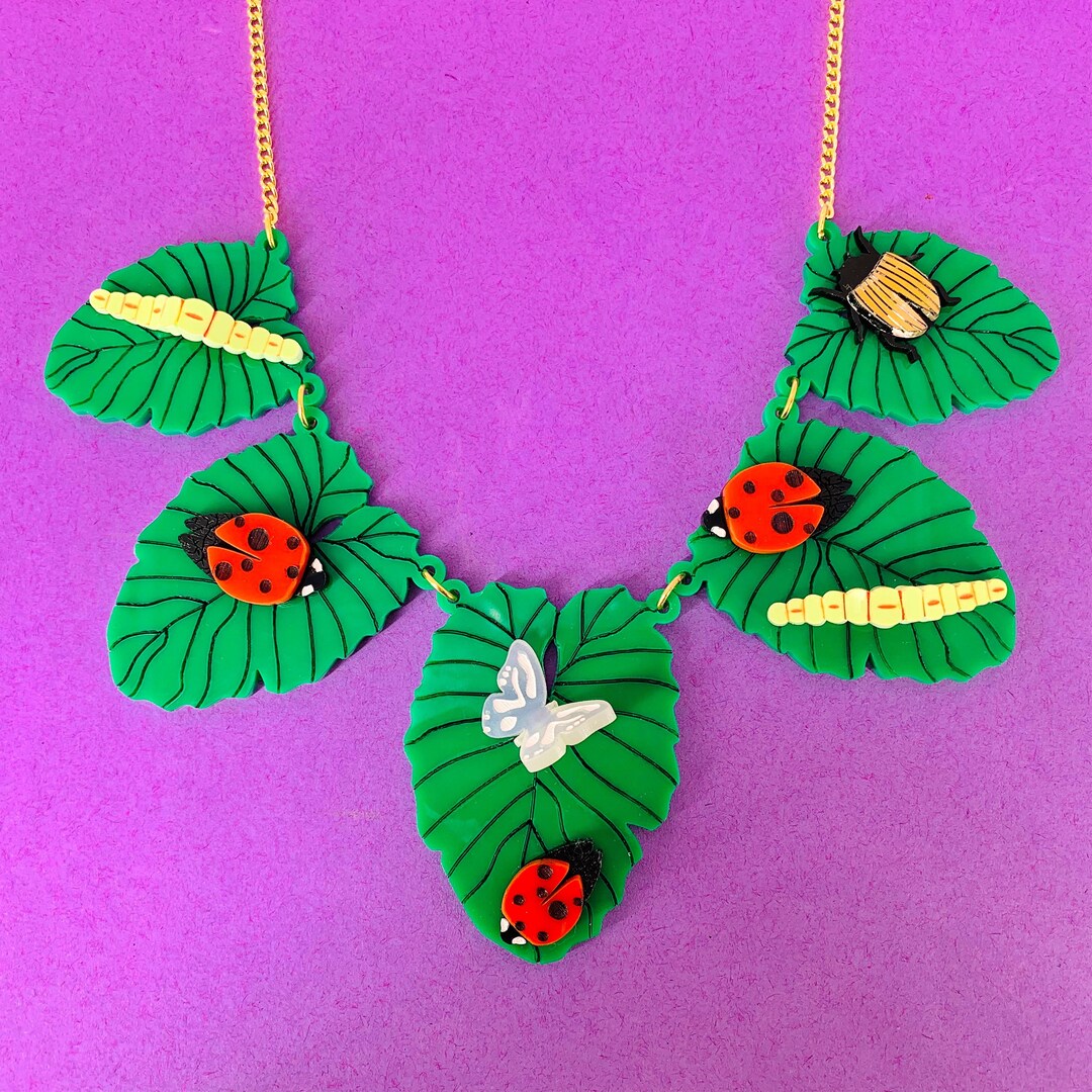 Bug Necklace, Perspex Jewellery, Plastic Jewellery, Handmade Jewellery, Acrylic Jewellery