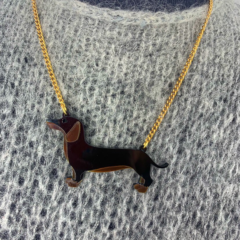 Sausage Dog Necklace Dog Necklace Dachshund Necklace Perspex