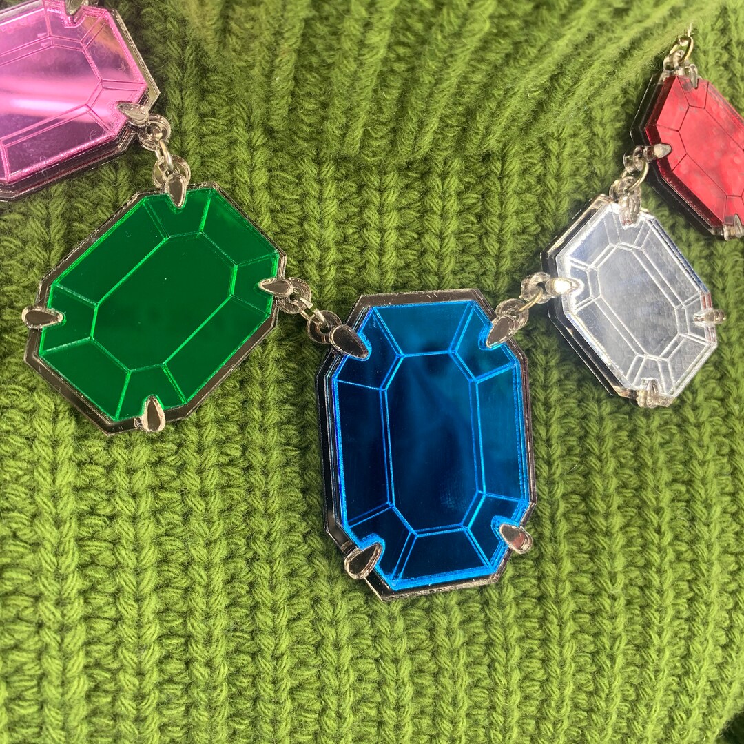 Ruby Necklace, Plastic Jewellery, Handmade Jewellery, Acrylic Jewellery ...