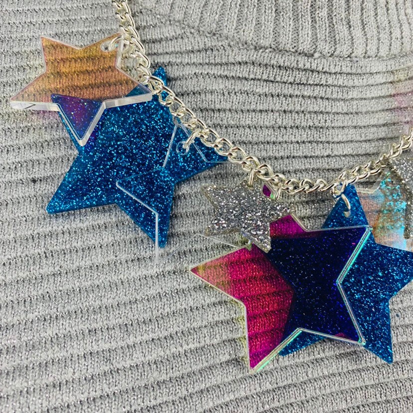 Star Necklace, Plastic Jewellery, Handmade Jewellery