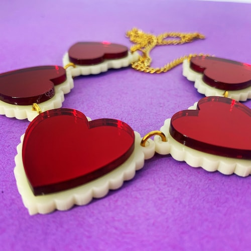 Rose Necklace Plastic Jewellery Handmade Jewellery Perspex Etsy