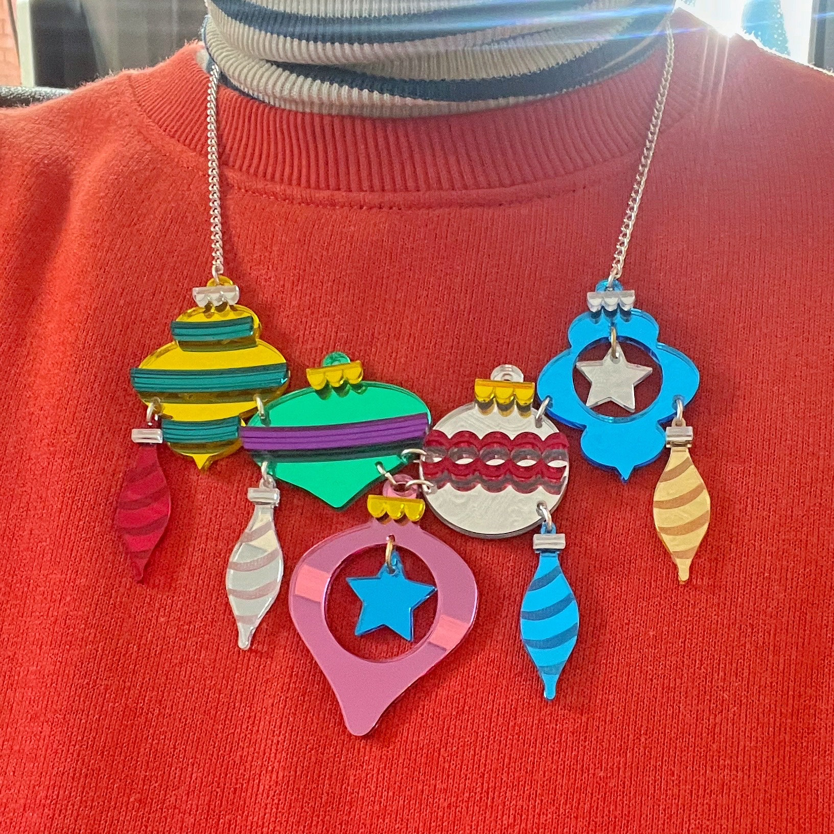 Christmas bauble necklace clearance