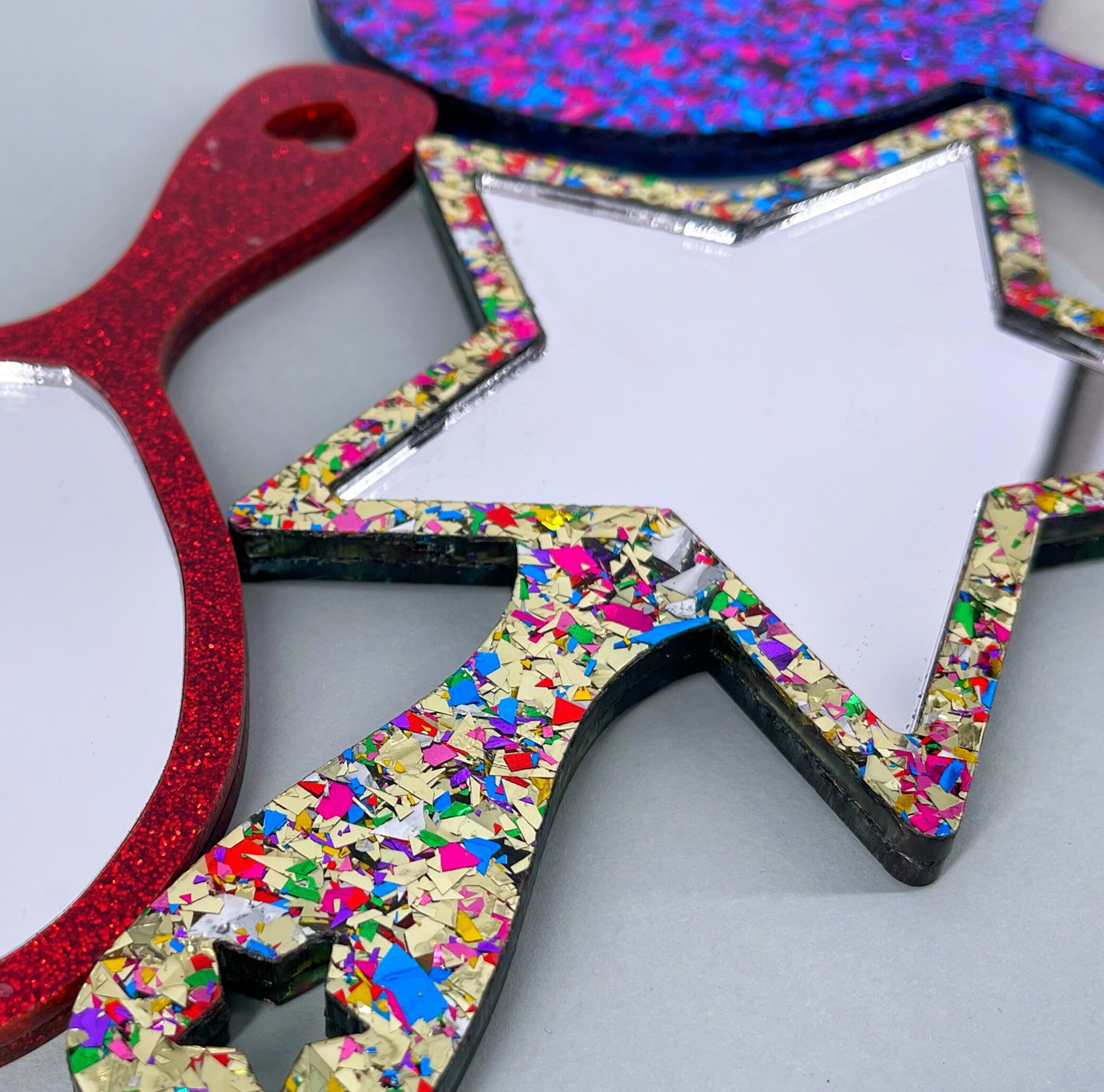 Miroir à Main, Décoration Intérieure, Accessoires en Plastique, Miroirs Faits La Découpés Au Laser, 