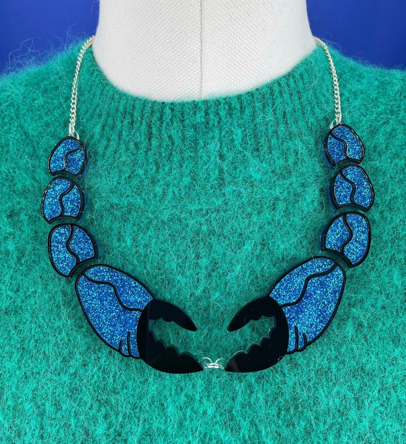 Pop Crab Claws Laser Cut Jewellery Statement Necklace Etsy UK