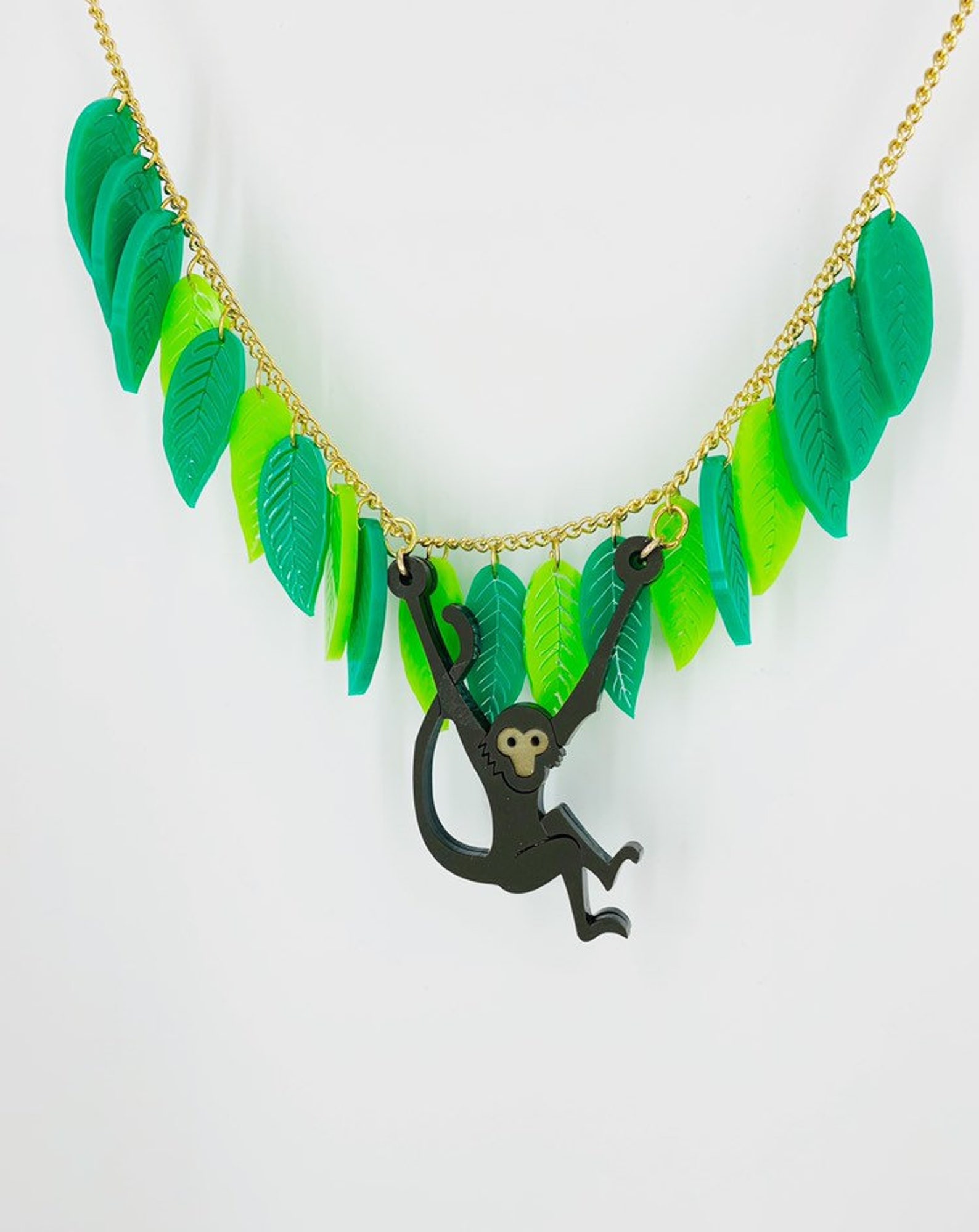 Monkey Necklace Plastic Jewellery Handmade Jewellery Etsy