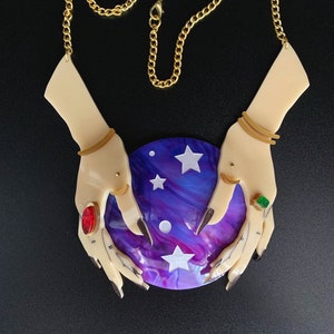 Diseuse de bonne aventure, bijoux découpés au laser, bijoux en plastique, collier tendance, bijoux tendance, bijoux faits main, bijoux 3D