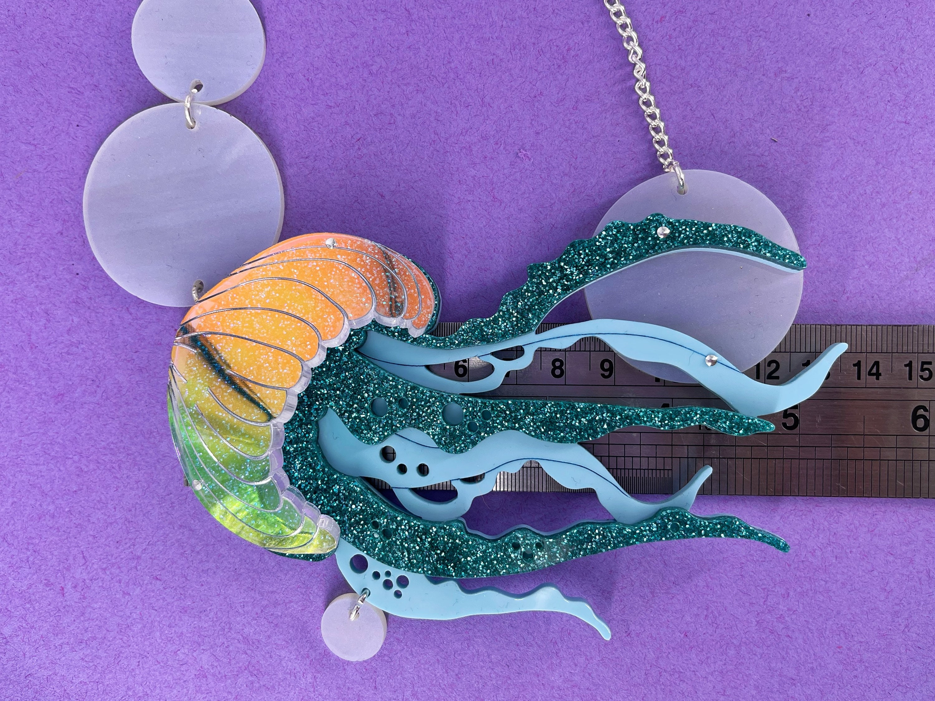 Jellyfish Necklace Laser Cut Jewellery Handmade Jewellery Etsy