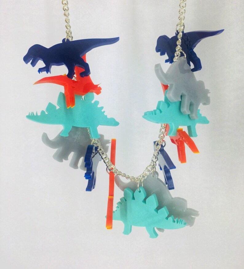 Dinosaur Necklace Perspex Jewelry Perspex Jewellery Plastic Etsy