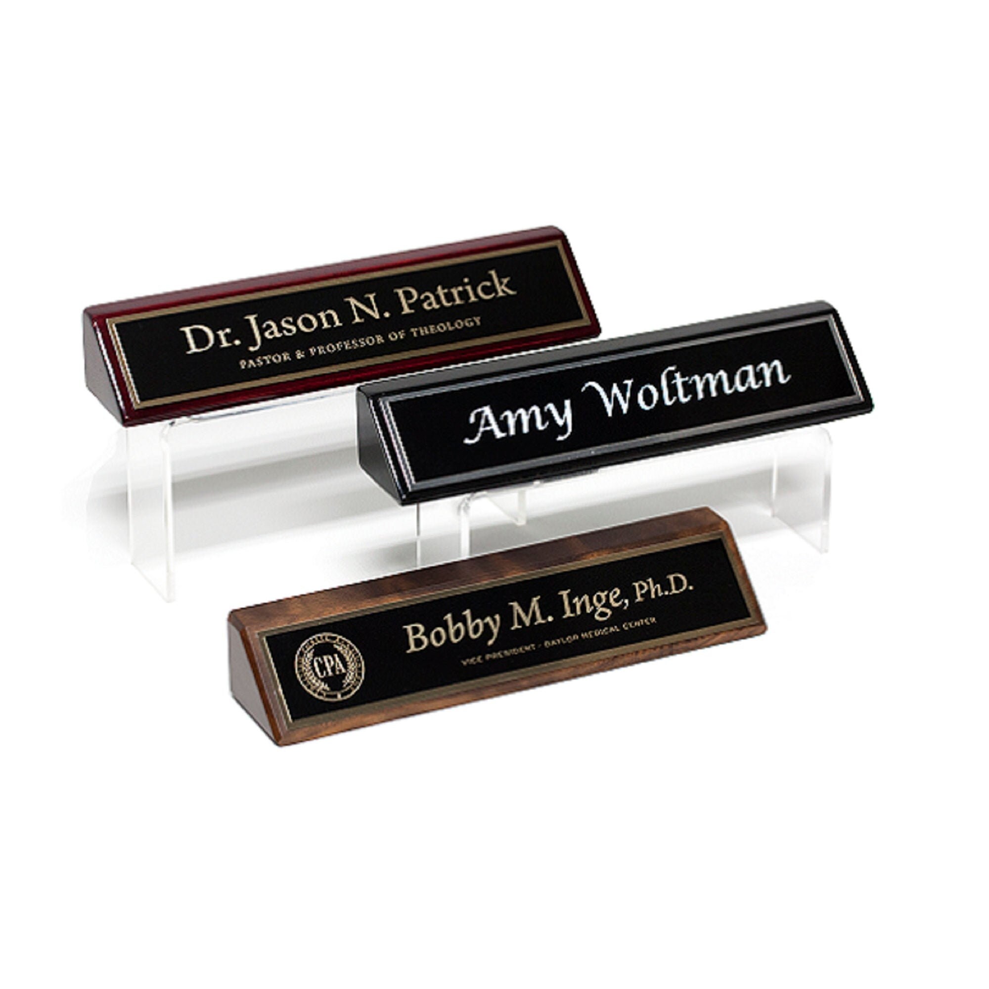 Desktop Name Plate Easels