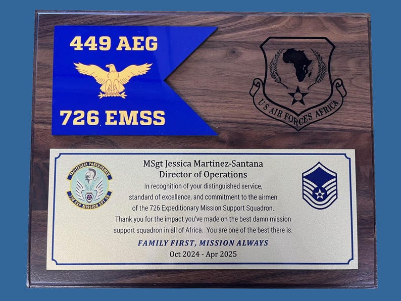Military Award Plaque 10x13 Walnut Plaque W Guidon - Etsy