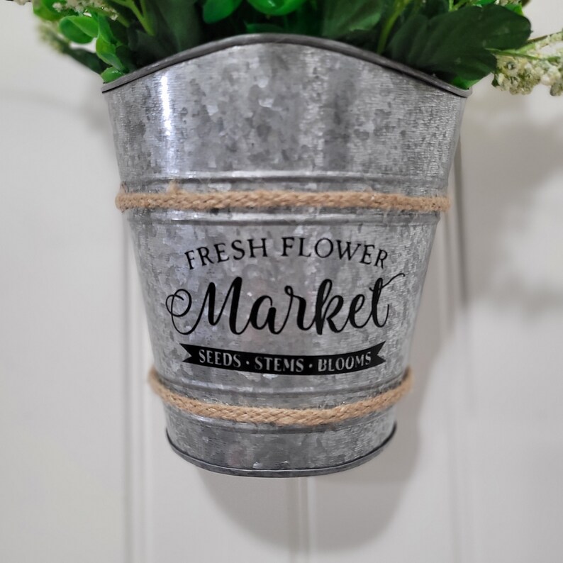 Galvanized Metal Decor Door Hanger Wall Art Spring/summer Etsy