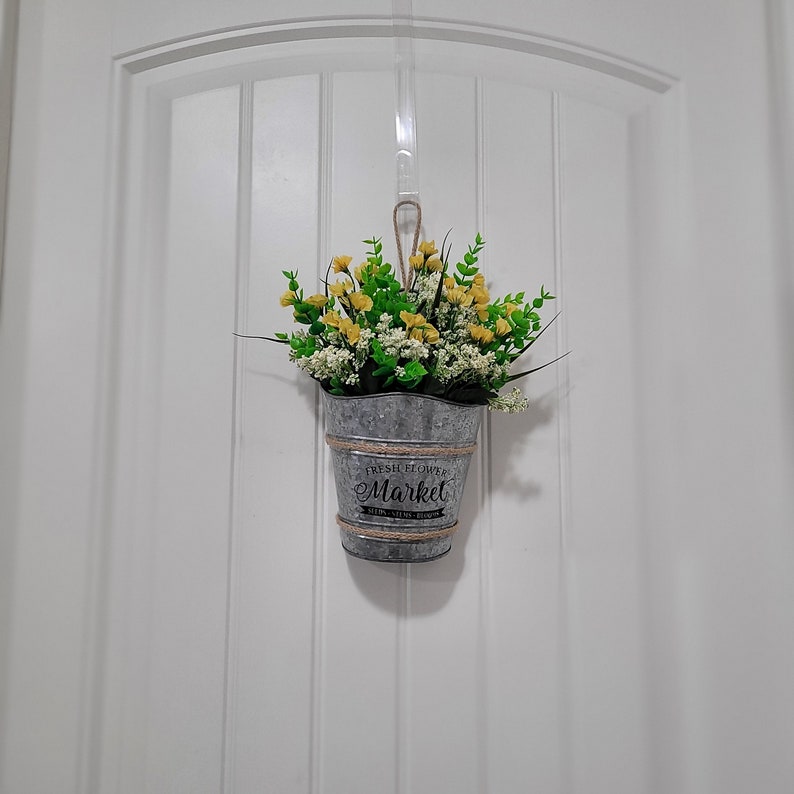 Galvanized Metal Decor Door Hanger Wall Art Spring/summer Etsy