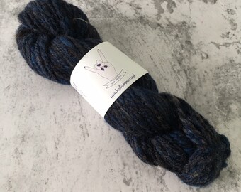 Navy, Dark Blue, Blue and Charcoal , Hand Spun, 100% Wool, DK Weight, Yarn, 42g, 62m