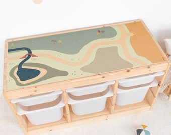 Adhesive film for IKEA TROFAST shelf pine - playground