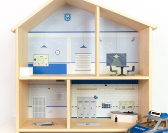 sticker poste de police IKEA FLISAT maison de poupée
