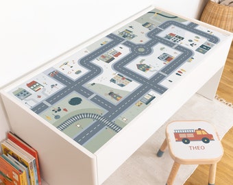 Klebefolie für IKEA DUNDRA Spieltisch - Spielstraße Blau