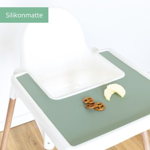 Silicone mat for IKEA Antilop high chair non-slip eucalyptus