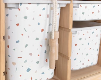 Terrazzo pattern adhesive film for IKEA TROFAST box