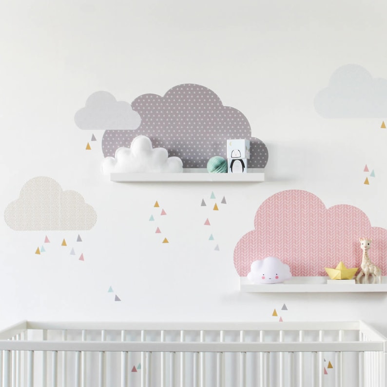 cloud wall stickers cloud shelf cloud stickers cloud | etsy