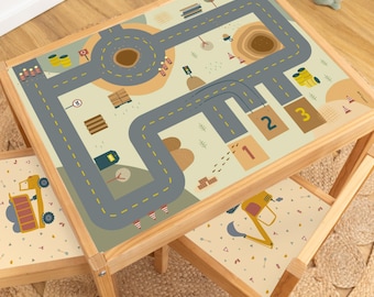 Adhesive film for IKEA LÄTT children's table - Play street construction site