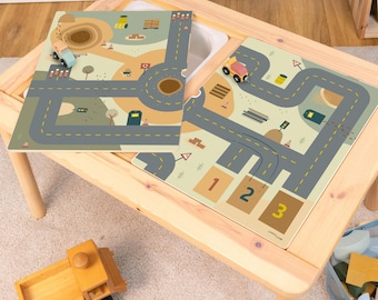Adhesive film for IKEA FLISAT children's table - Play street construction site
