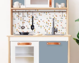 Klebefolie für IKEA DUKTIG Kinderküche Trianglig - Nordisch Blau