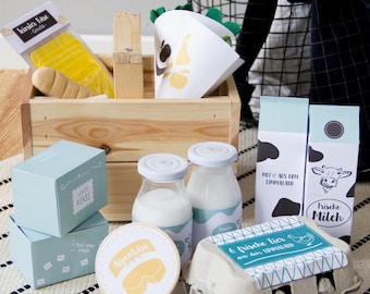 DIY kit accessories for children's kitchen and shop as download