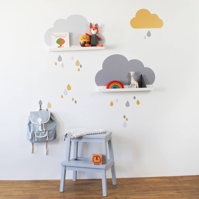 cloud wall stickers cloud shelf cloud stickers cloud | etsy