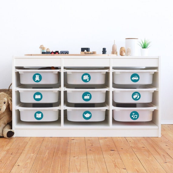 Customised Personalised Toys Names Drawer Vinyl Stickers Labels Organiser Box