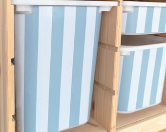 Stripe adhesive film for IKEA TROFAST box Nordic Blue (bright)