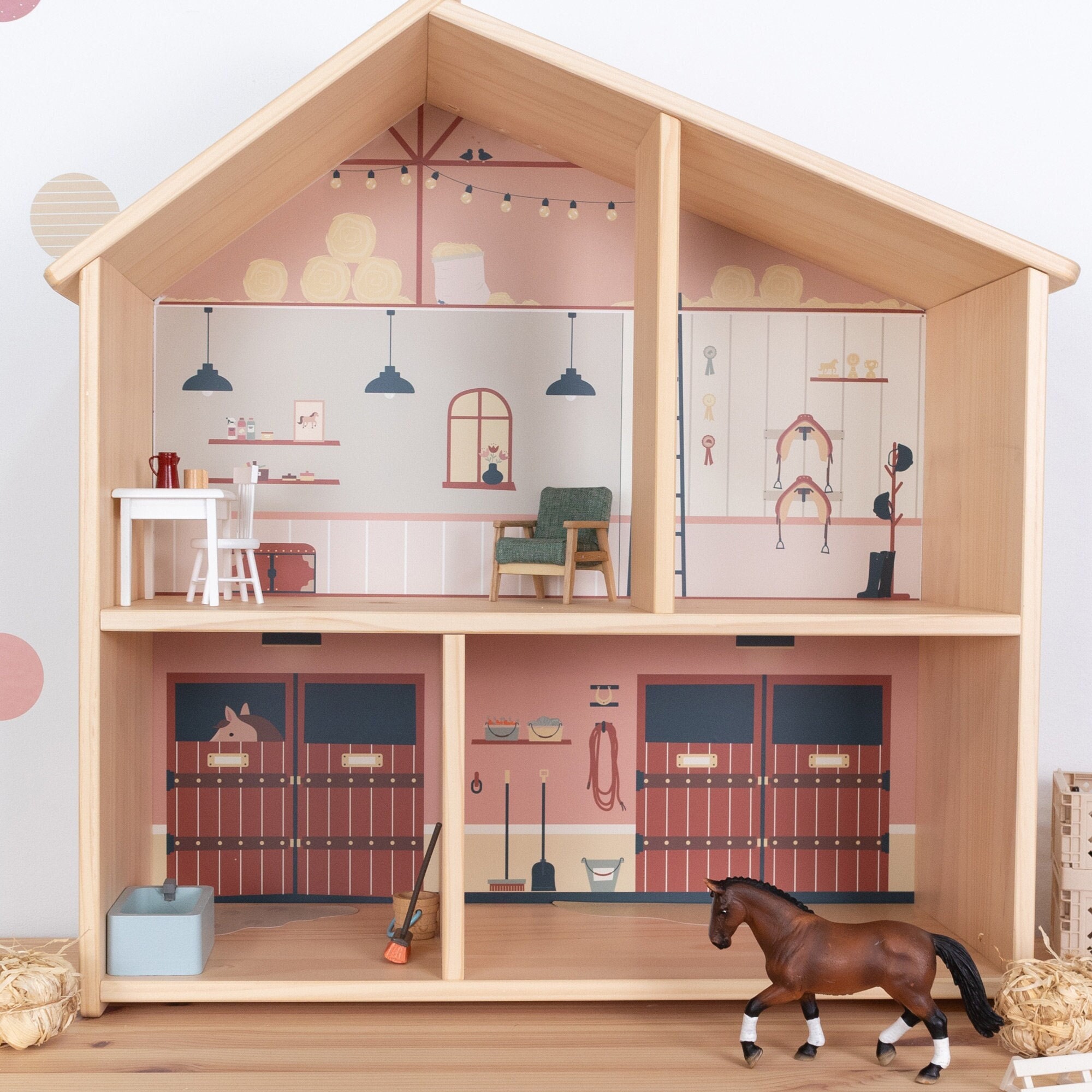 Pelicula adhesiva para casa de munecas IKEA FLISAT establo de caballos Etsy Espana