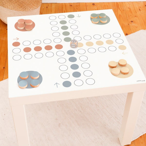 Aufkleber Spieltisch plus Spielsteine IKEA LACK Würfelspiel Klassisch