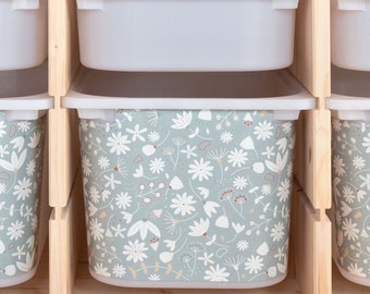 Flower adhesive film for IKEA TROFAST box - Eucalyptus