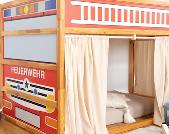 Aufkleber für IKEA KURA Bett Feuerwehr