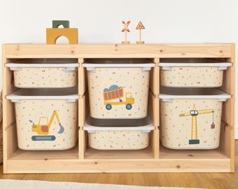 Construction site adhesive film for IKEA TROFAST boxes
