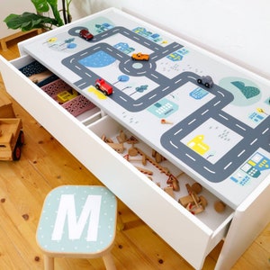 DUNDRA Table de jeu avec rangement, blanc/gris - IKEA CA